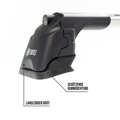 Turtle AIR3 | Dachgepäckträger Dachträger | Kompatibel mit Volkswagen Caddy 2004-2010