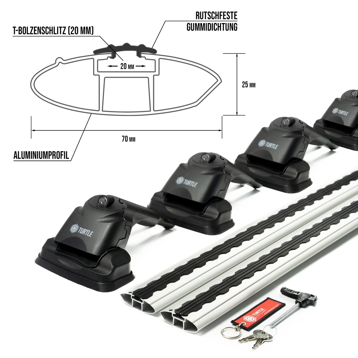 Turtle AIR3 | Dachgepäckträger Dachträger | Kompatibel mit Mazda CX9 2006-2016