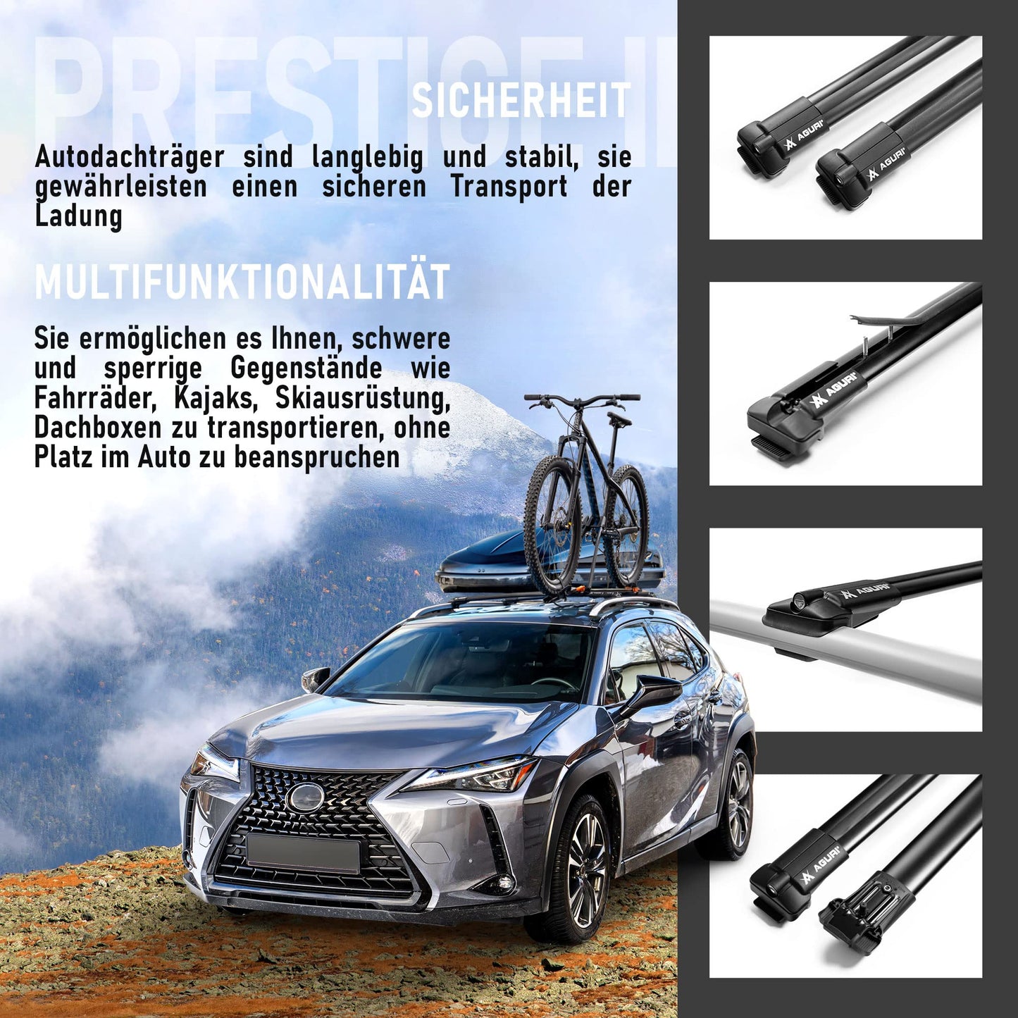 Dachträger AGURI Prestige II  für Peugeot Partner 2008-2018