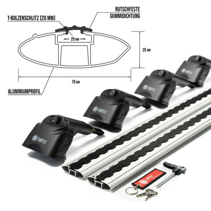 Turtle AIR3 | Dachgepäckträger Dachträger | Kompatibel mit Opel Zafira Life 2019-
