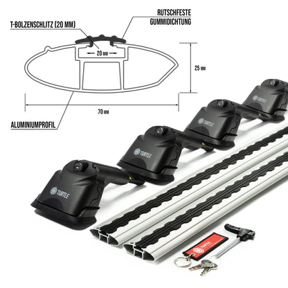 Turtle AIR3 | Dachgepäckträger Dachträger | Kompatibel mit Volkswagen T6.1 2019-