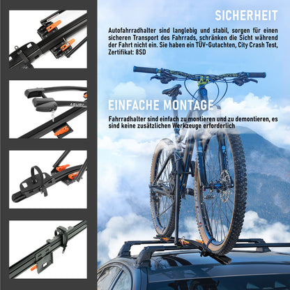 Dachträger AGURI ACUDA III Universeller Fahrradhalter fürs Autodach