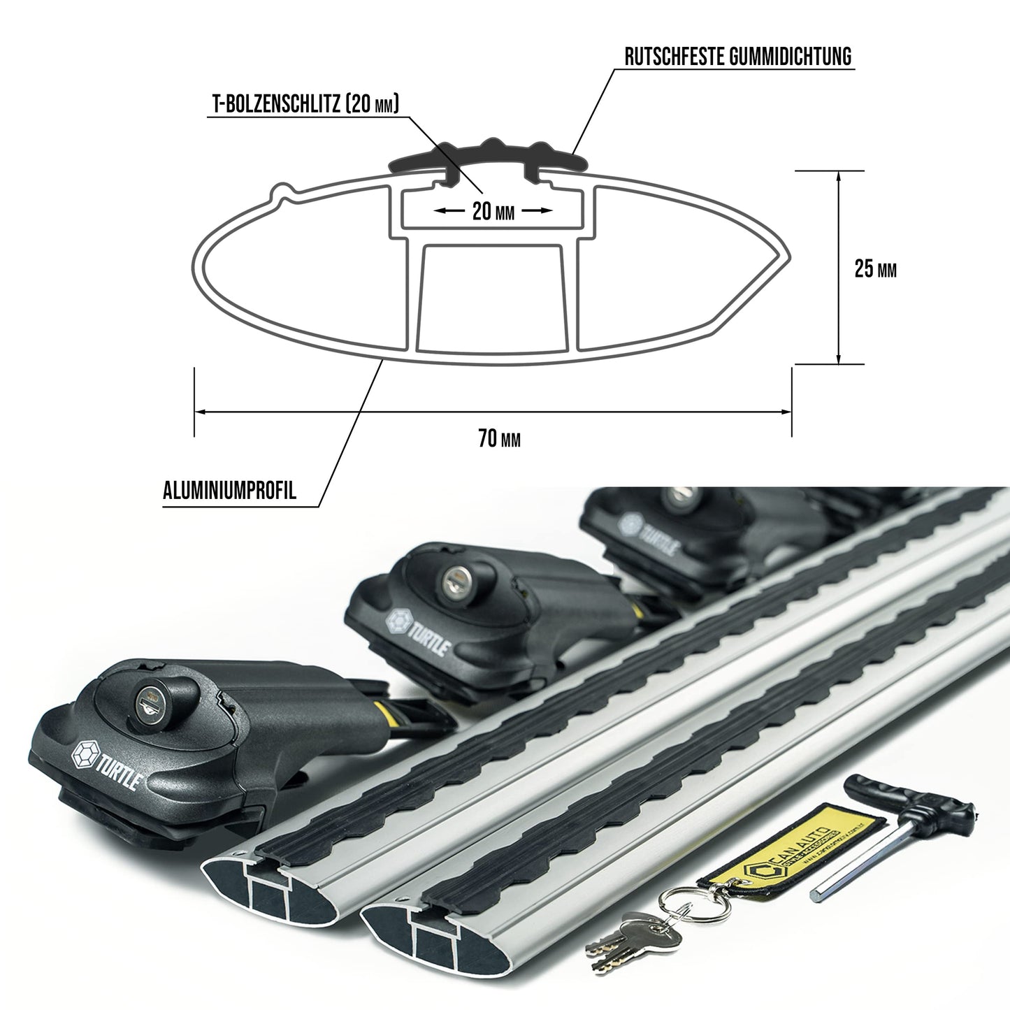 Turtle AIR1 | Dachgepäckträger Dachträger | Kompatibel mit Hyundai Matrix 2001-2010