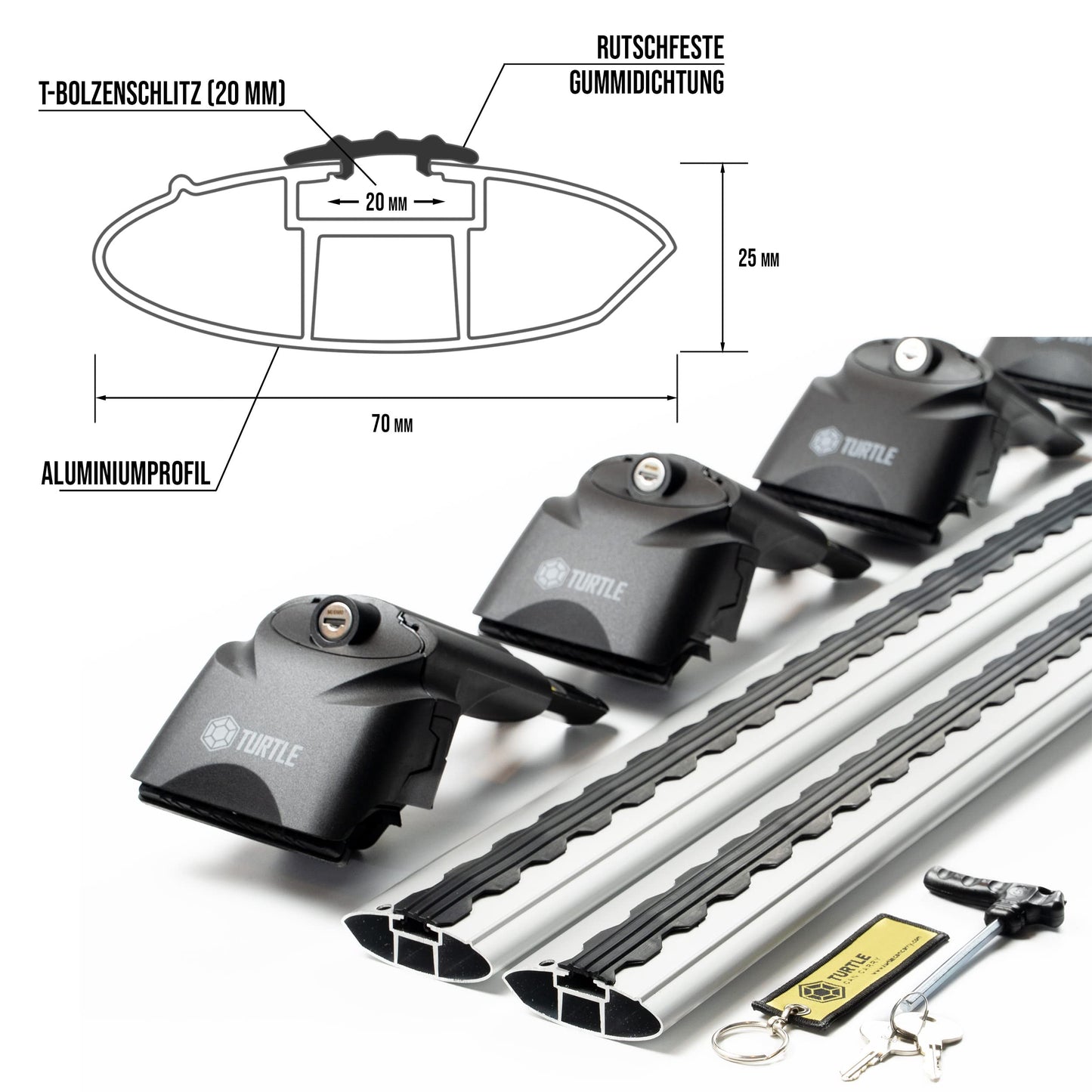 Turtle AIR2 | Dachgepäckträger Dachträger | Kompatibel mit KIA Carens 2013-