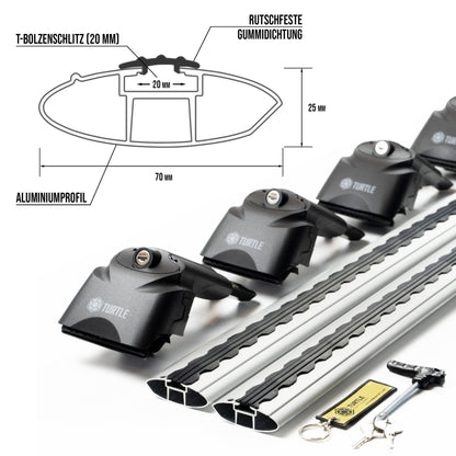 Turtle AIR2 | Dachgepäckträger Dachträger | Kompatibel mit Audi Q7 (4M) 2016-