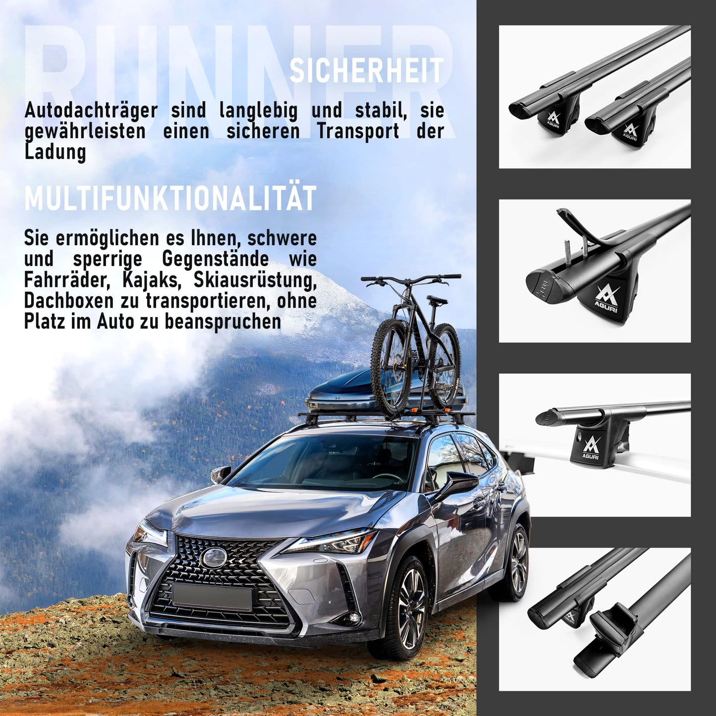 Dachträger AGURI Runner II für Peugeot 3008 II 2016+