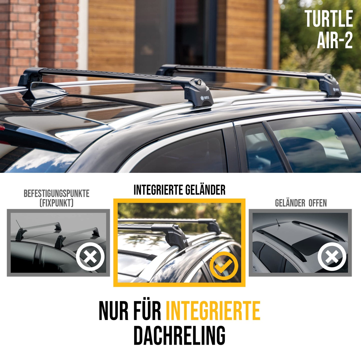 Turtle AIR2 | Dachgepäckträger Dachträger | Kompatibel mit Citroen DS7 2018-