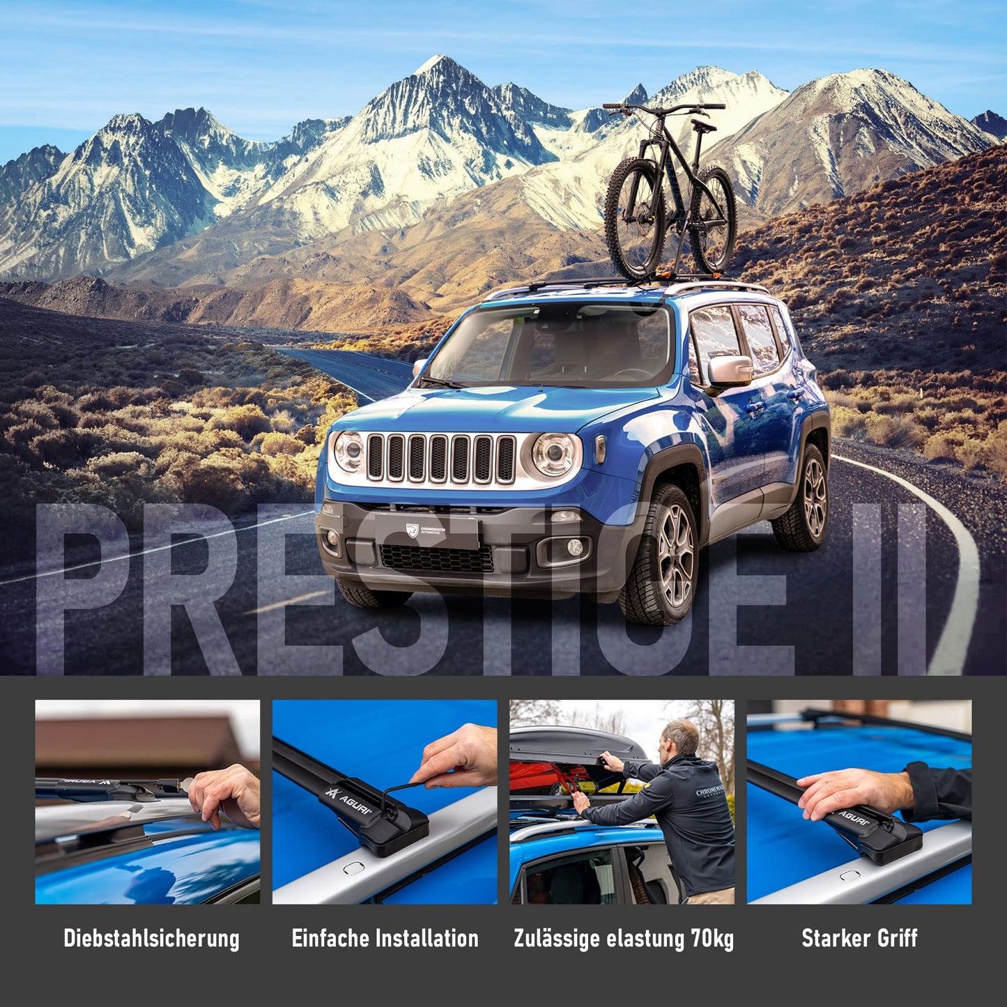 Dachträger AGURI Prestige II  für Jeep Cherokee 2013-2023