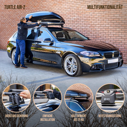 Turtle AIR2 | Dachgepäckträger Dachträger | Kompatibel mit Audi Q5 (8R) 2008-2016