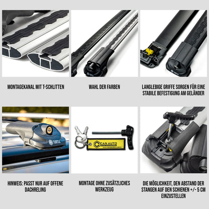 Turtle AIR1 | Dachgepäckträger Dachträger | Kompatibel mit Volkswagen Touran 2010-2015